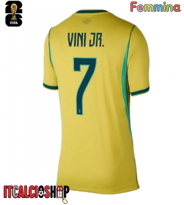 Brasile Vinicius Junior #7 Prima Maglia Femmina Mondiali 2026 Manica Corta